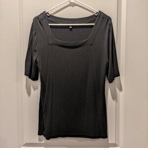 Premise Black Square-Neck Top